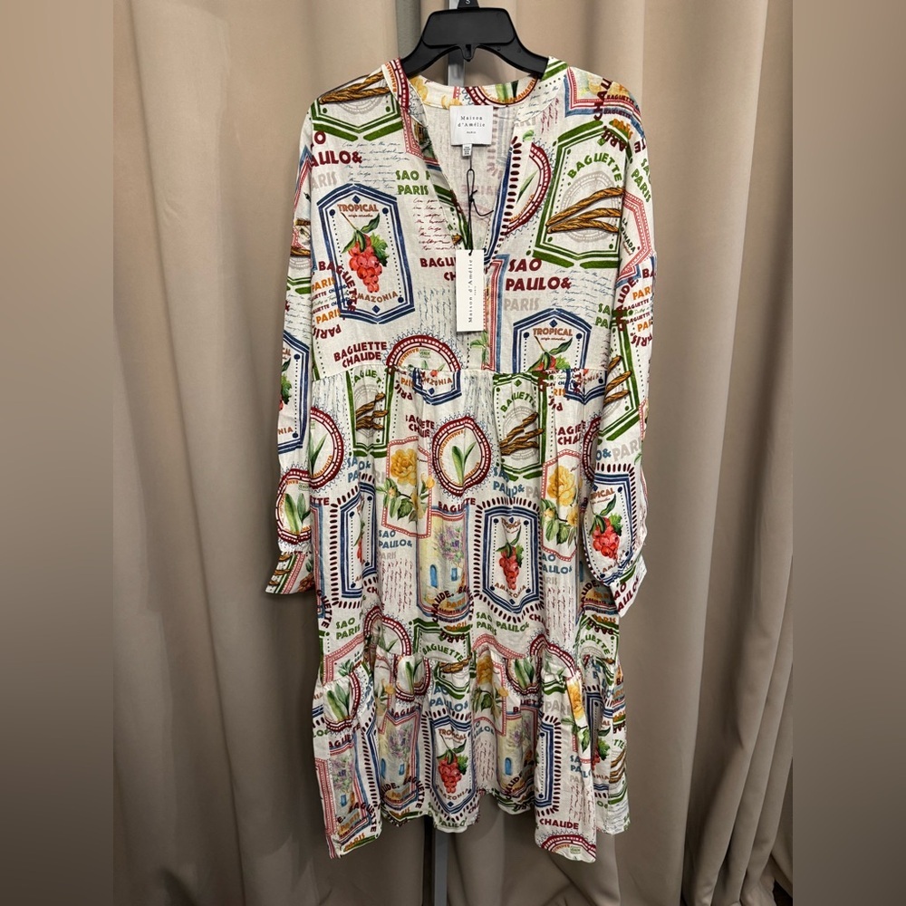 Maison d'Amélie Paris themed 3/4 sleeve dress - Picture 3 of 7